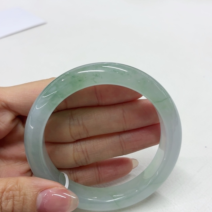 翡翠未镶嵌手镯缅甸翡翠手镯56.7