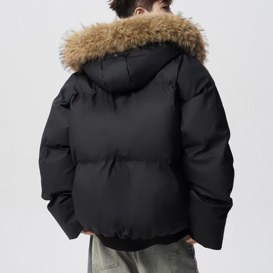 H 800-999 男士羽绒服帅气带毛领