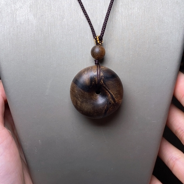 沉香木手串越南芽庄白棋楠瘤疤平安扣吊坠