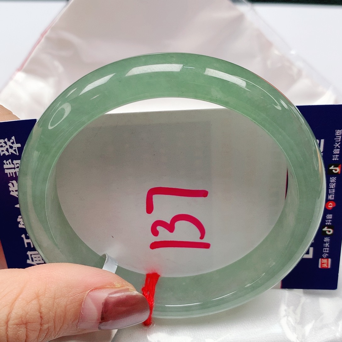 翡翠手镯未镶嵌57圈缅甸天然翡翠A货