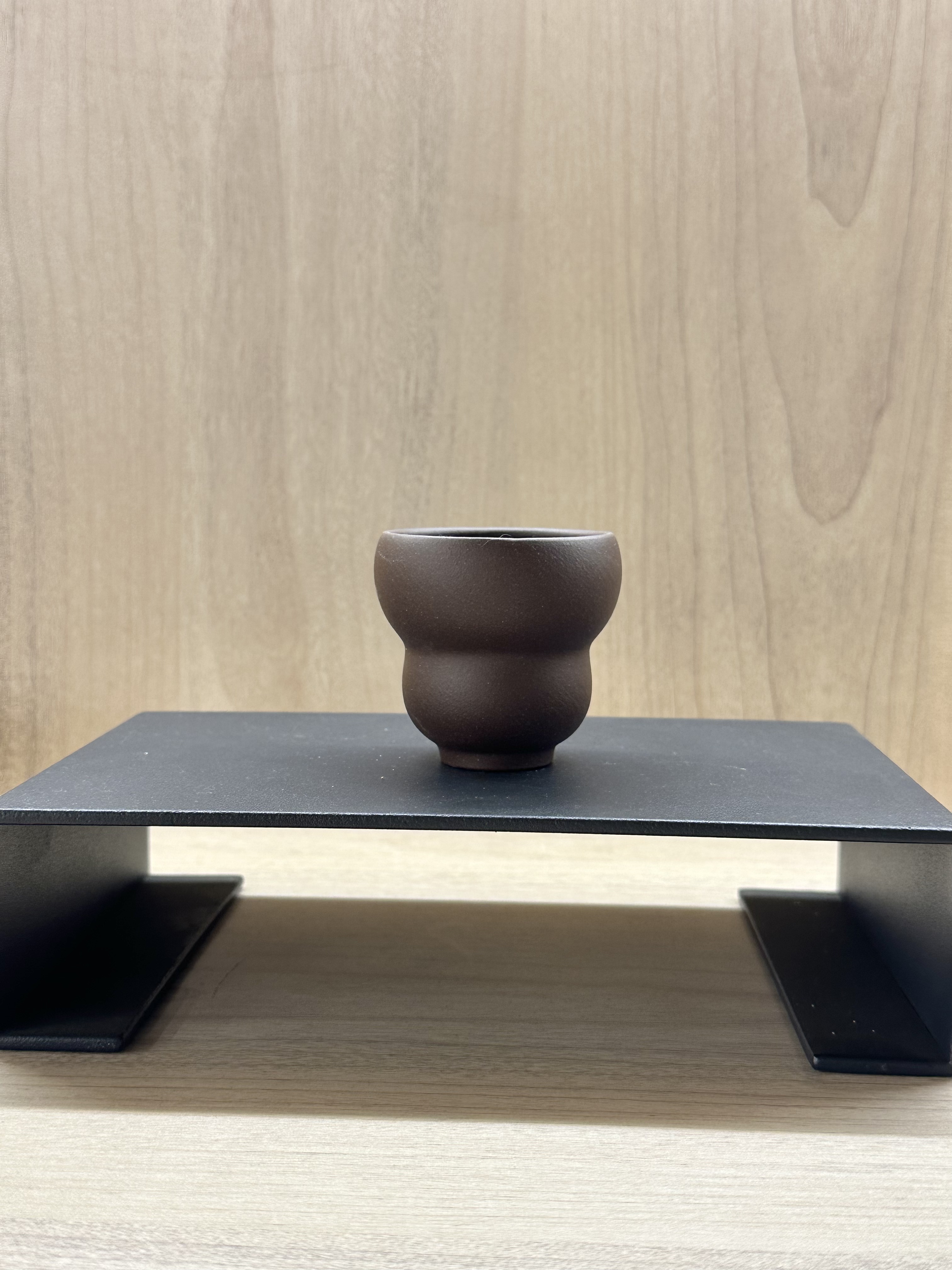 宜兴紫砂紫泥葫芦形茶杯品茗主人杯小口杯
