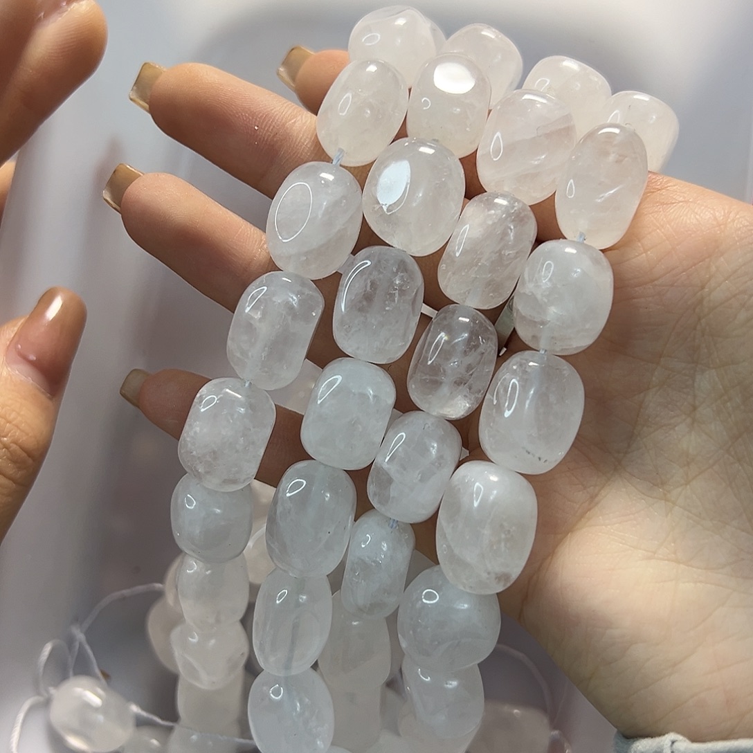 玛瑙/玉髓合金珠宝半成品白水晶大块块一条