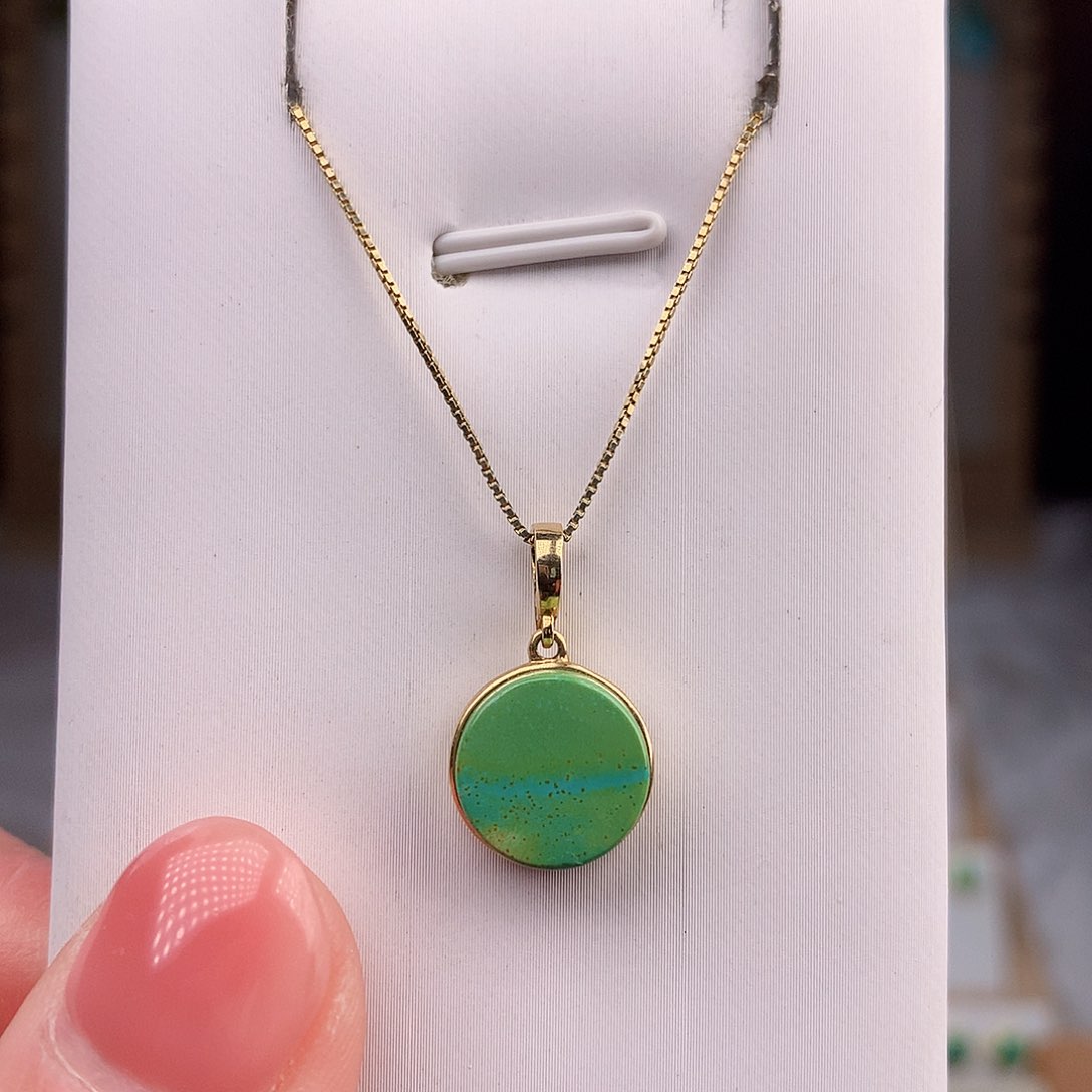 绿松石颈饰18K金镶嵌