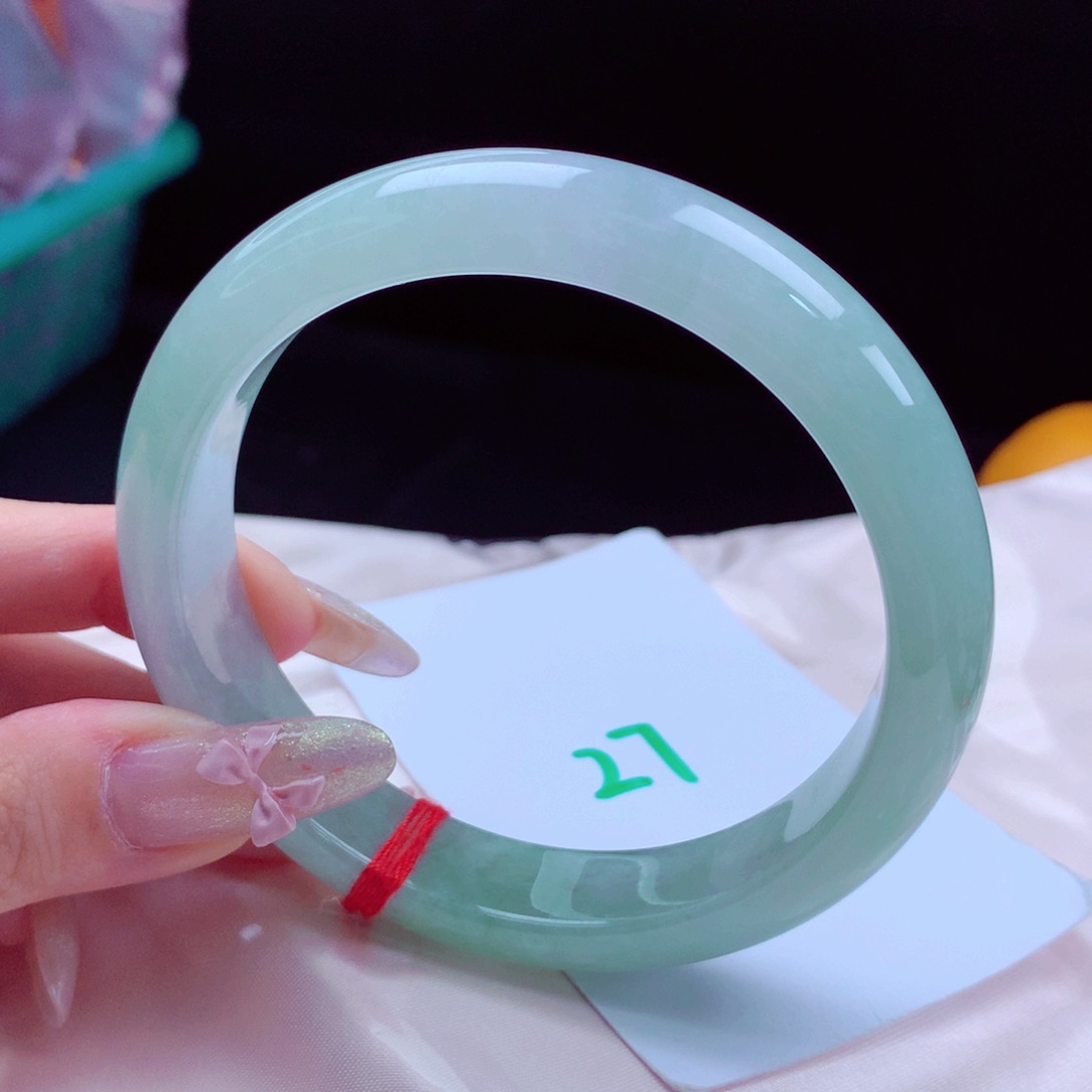 未镶嵌手镯翡翠天然缅甸翡翠A货手镯 27号 62圈