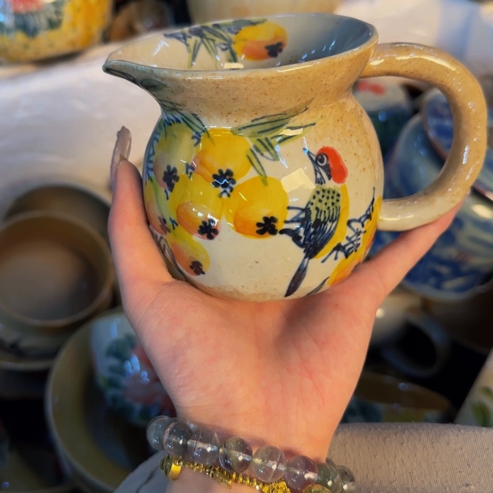 瓷片手工手绘细微不一样