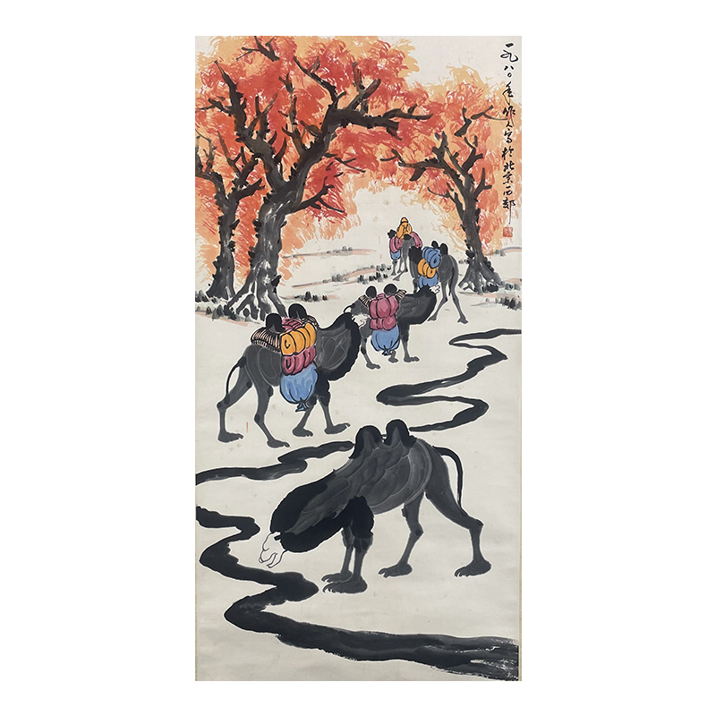 a-2670吴老师轴花鸟68*136CM