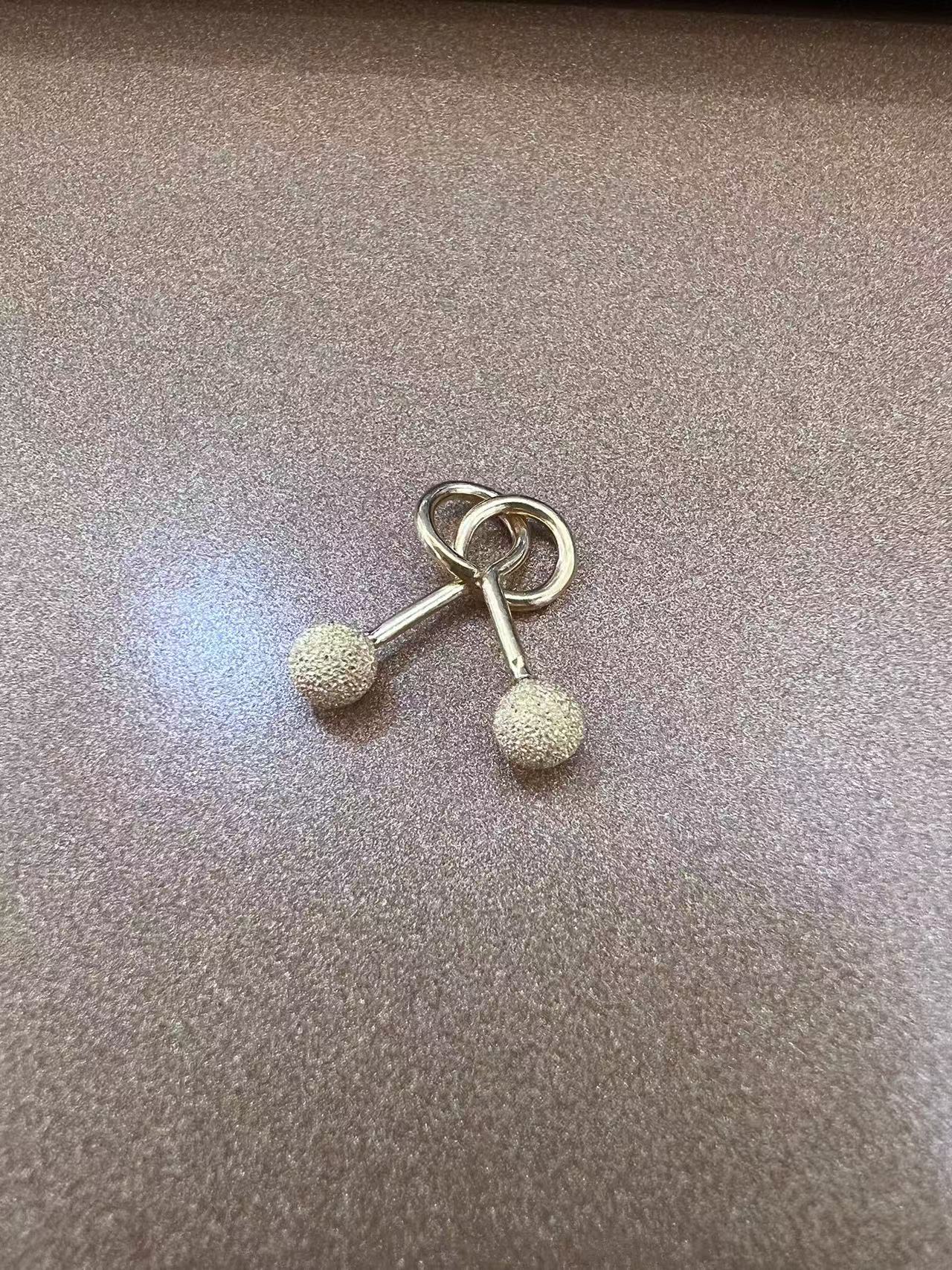 【金展珠宝】足金  磨砂圆珠耳钉