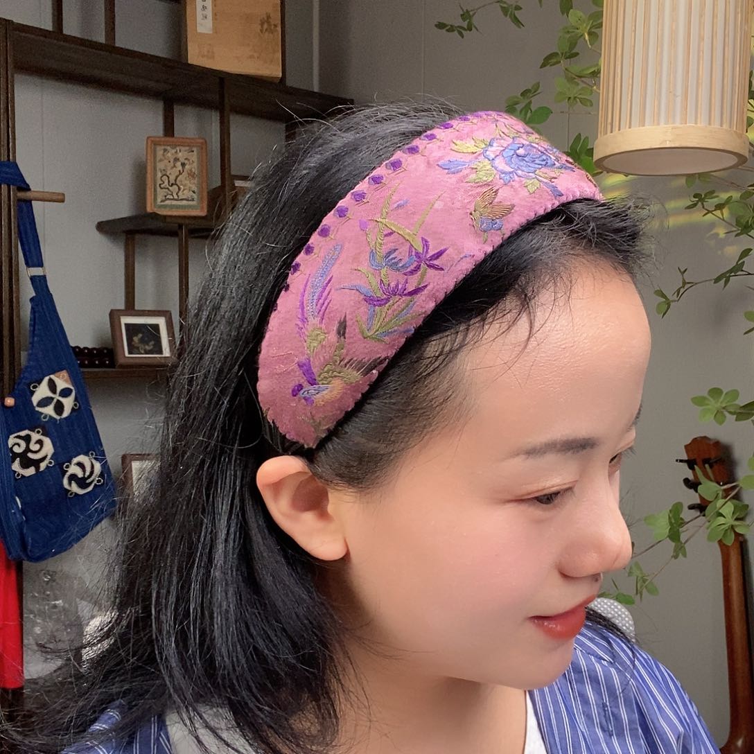 织绣老绣手工刺绣发箍