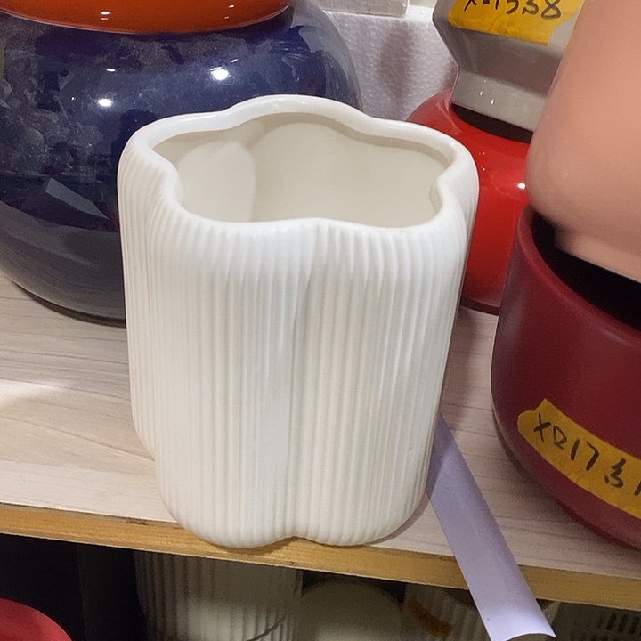 陶摆件陶瓷花盆有孔 瑕疵介意勿拍 