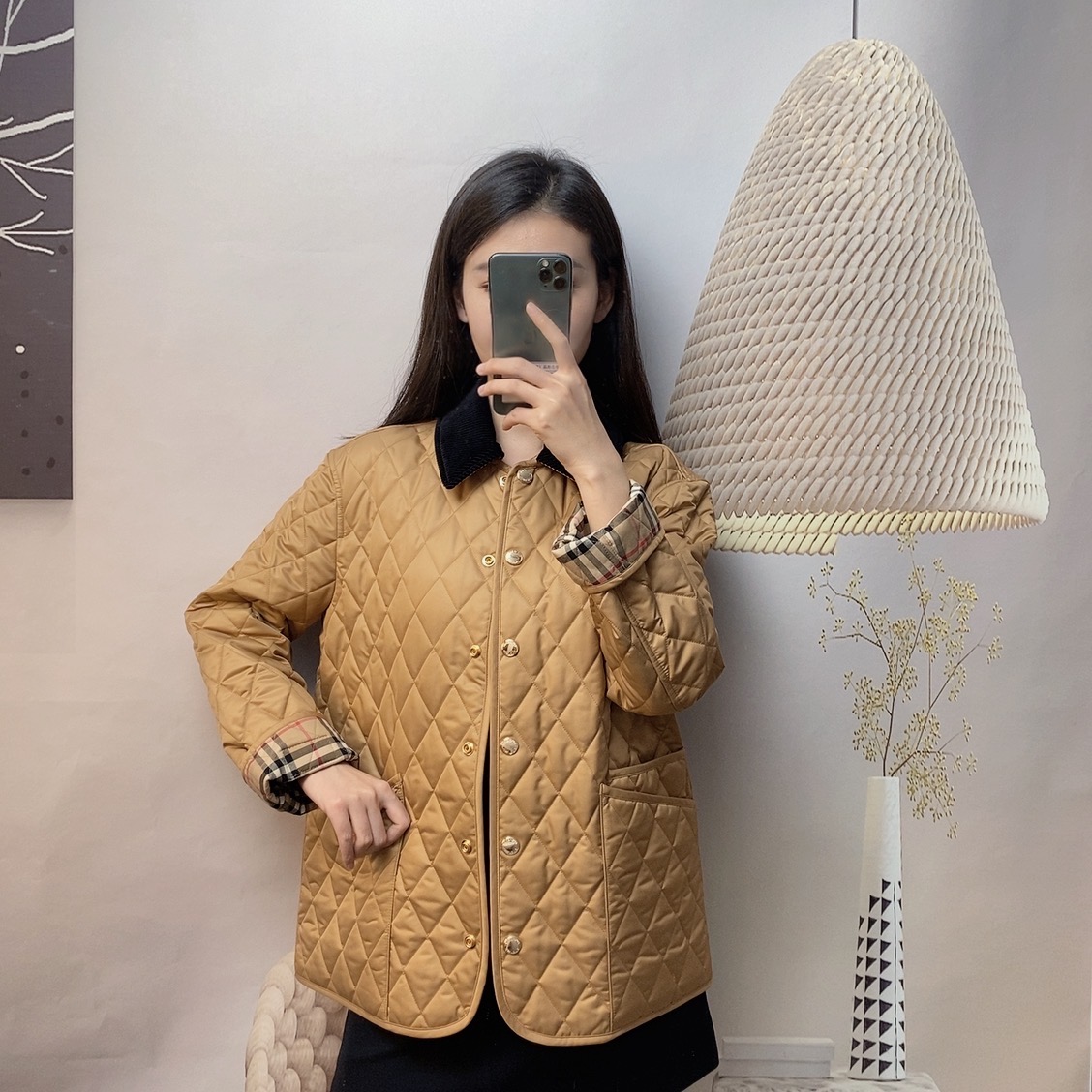 95新 BURBERRY/博柏利 麦殿/棉服M码黄色/250513ZLPZX08