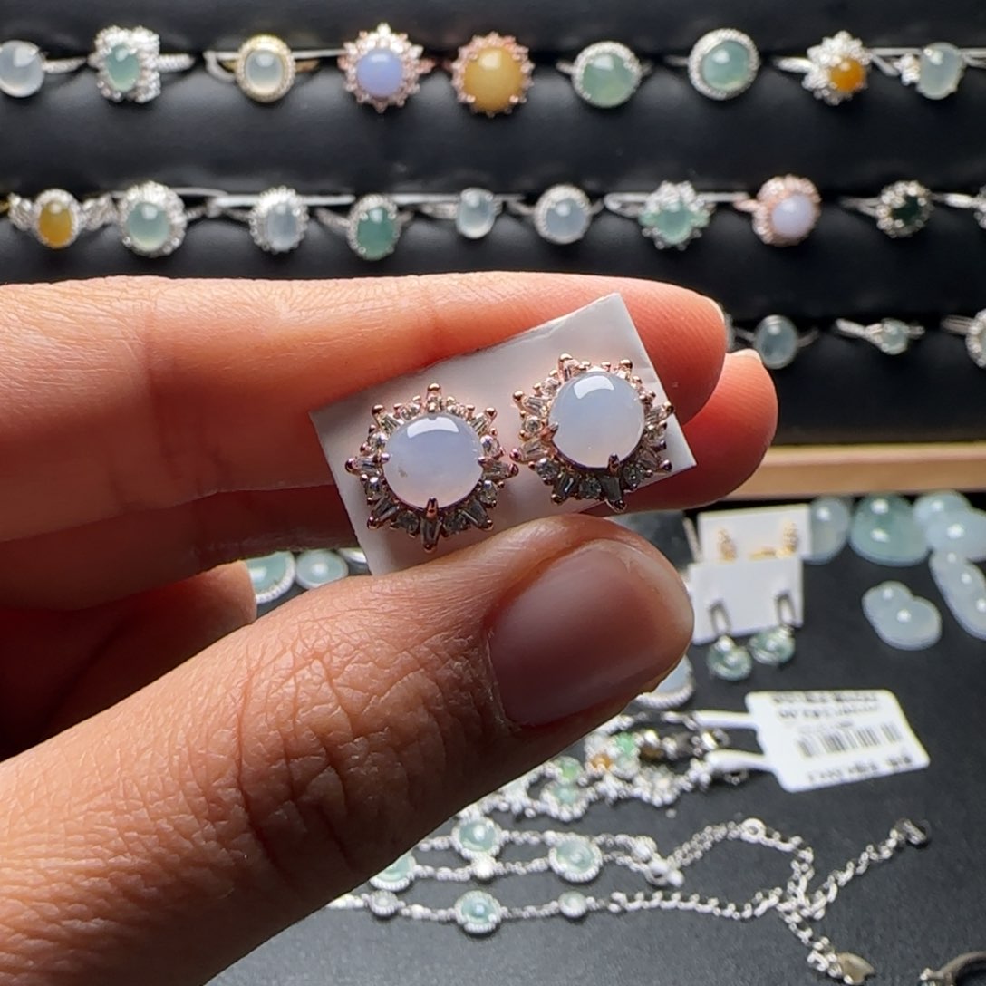 翡翠戒指银S925镶嵌天然缅甸A货翡翠