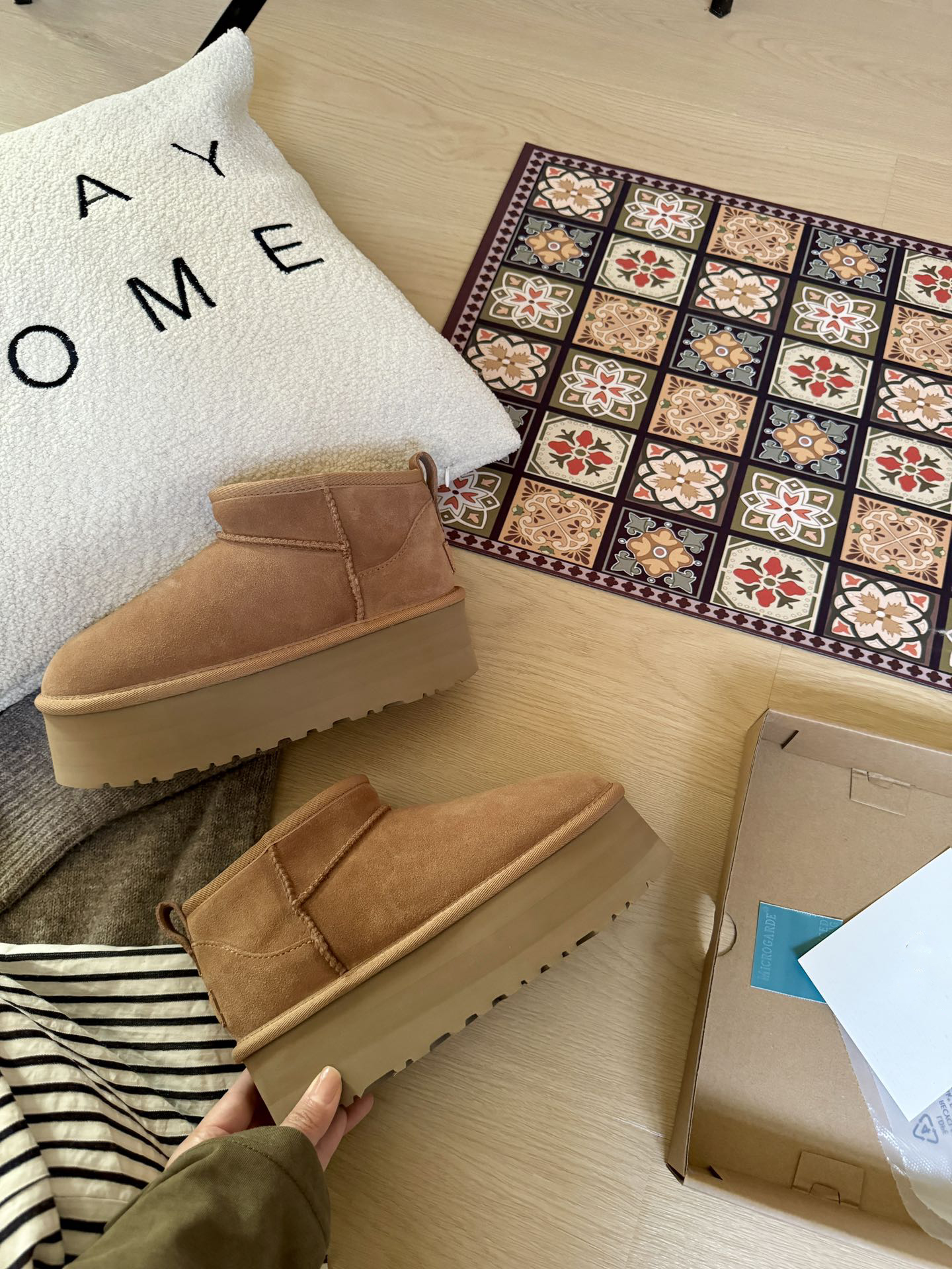 【5cm冬雨】桑坡防滑厚底羊皮毛一体女款雪地靴秋冬季保暖2025