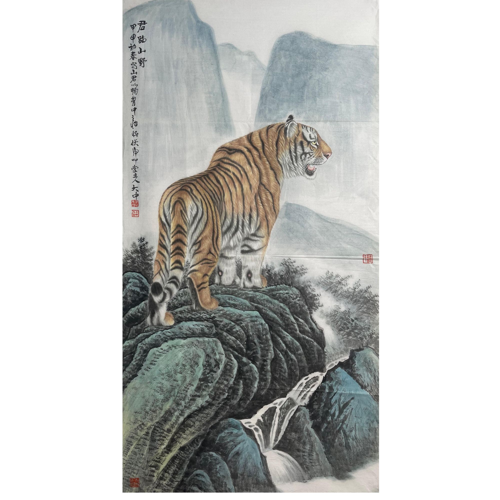 FDZ-13-25 冯大中-老虎 尺寸67*137c m 纸本软片