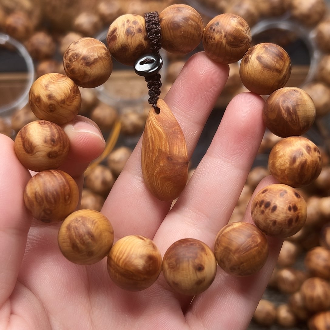 柏木（崖柏）手串/手链1.5火焰纹