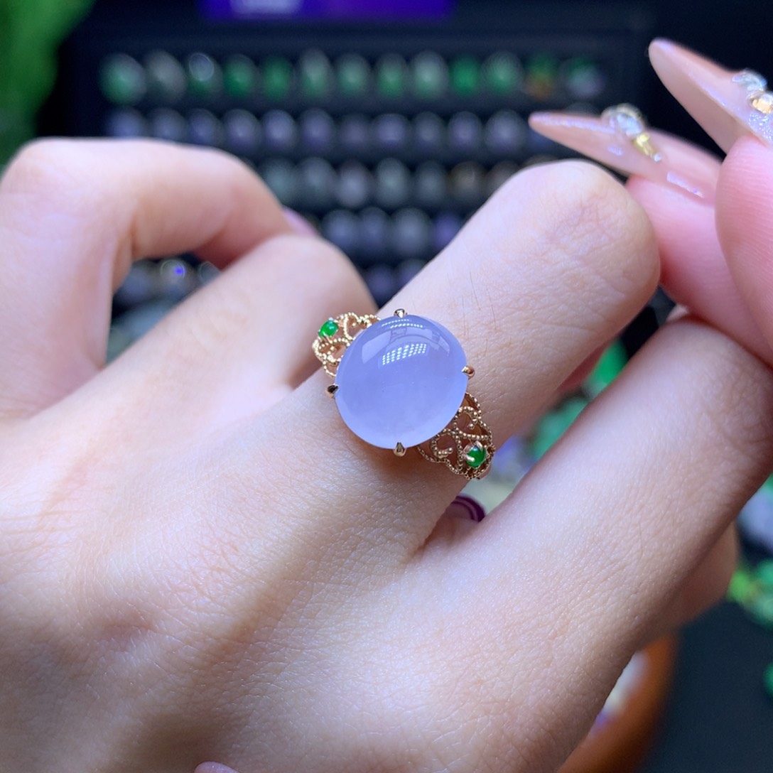 翡翠颈饰18K金镶嵌天然