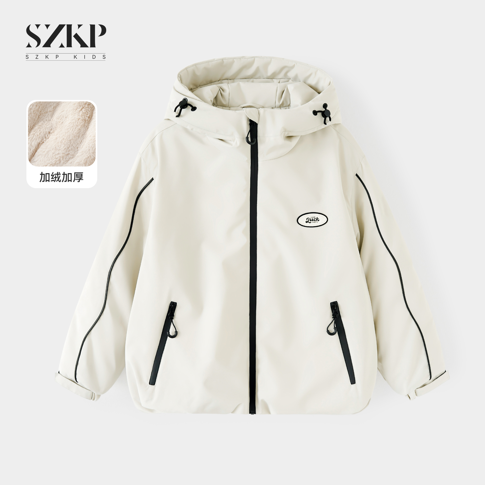 SZKP冬季新款女童保暖上衣中大童休闲时尚儿童棉衣外套HSYD557293