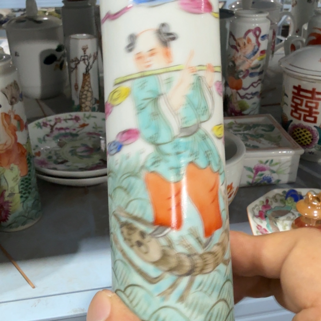 瓷片摆件手绘瓷器全部处理了