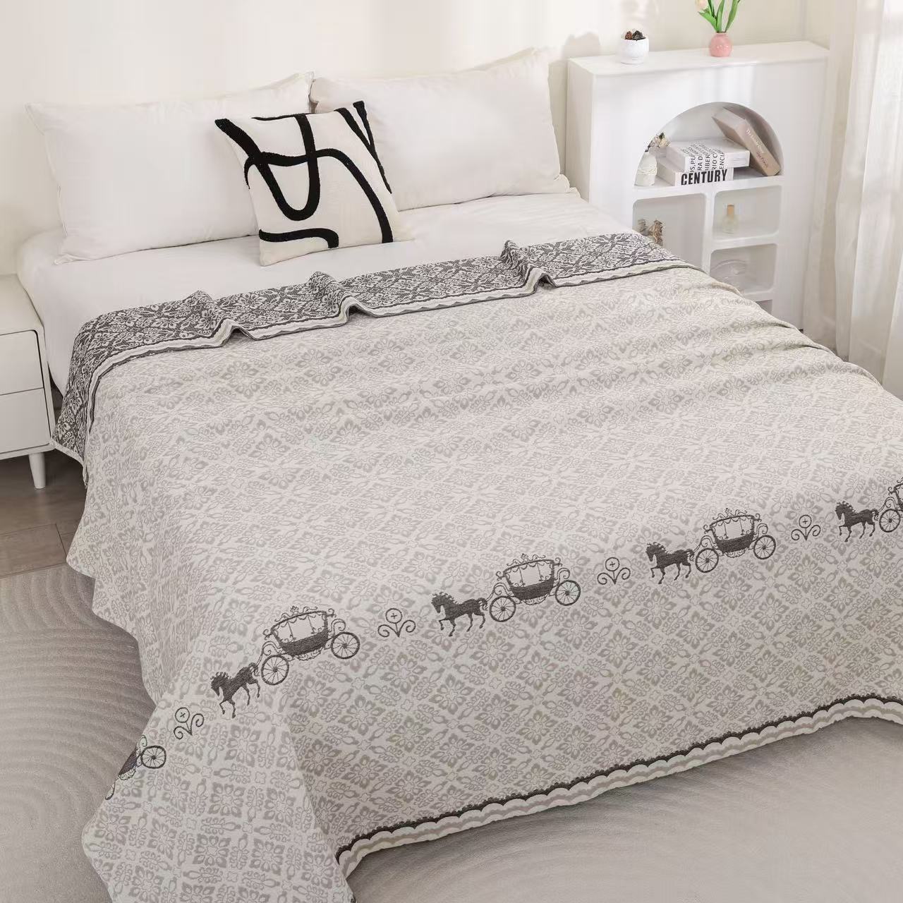 【盖毯】高奢定制 多功能230*250cm盖毯 花架马车 