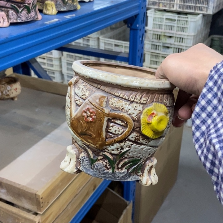 陶瓷花盆单场满9.9发12.5*14白