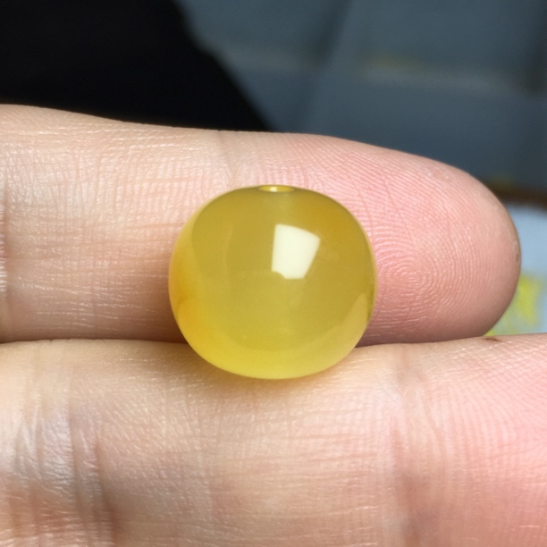 微瑕蜜蜡墩子老型珠 约14×12.5mm原石手作天然原矿保真无优化