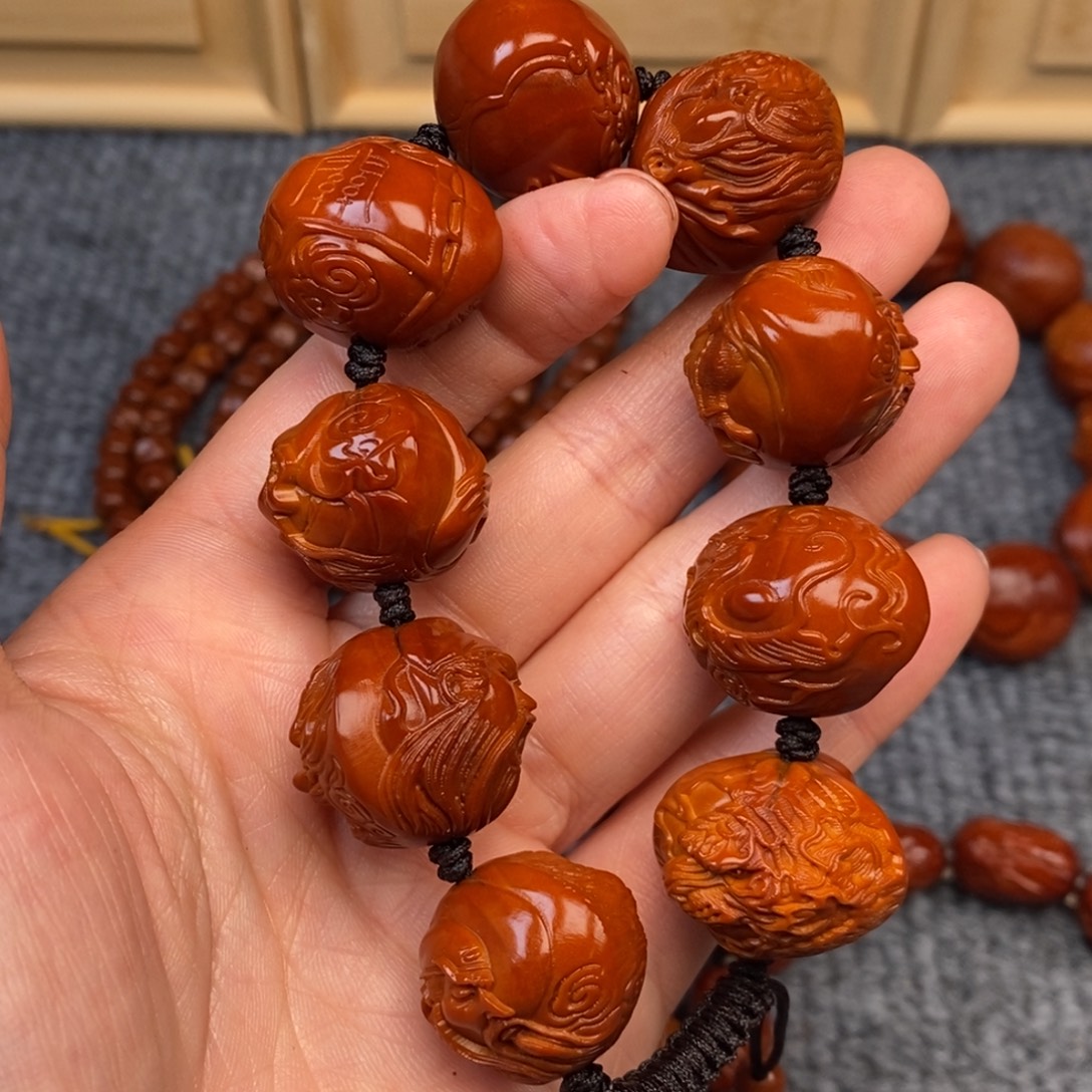 乡***情手串/手链橄榄核关公