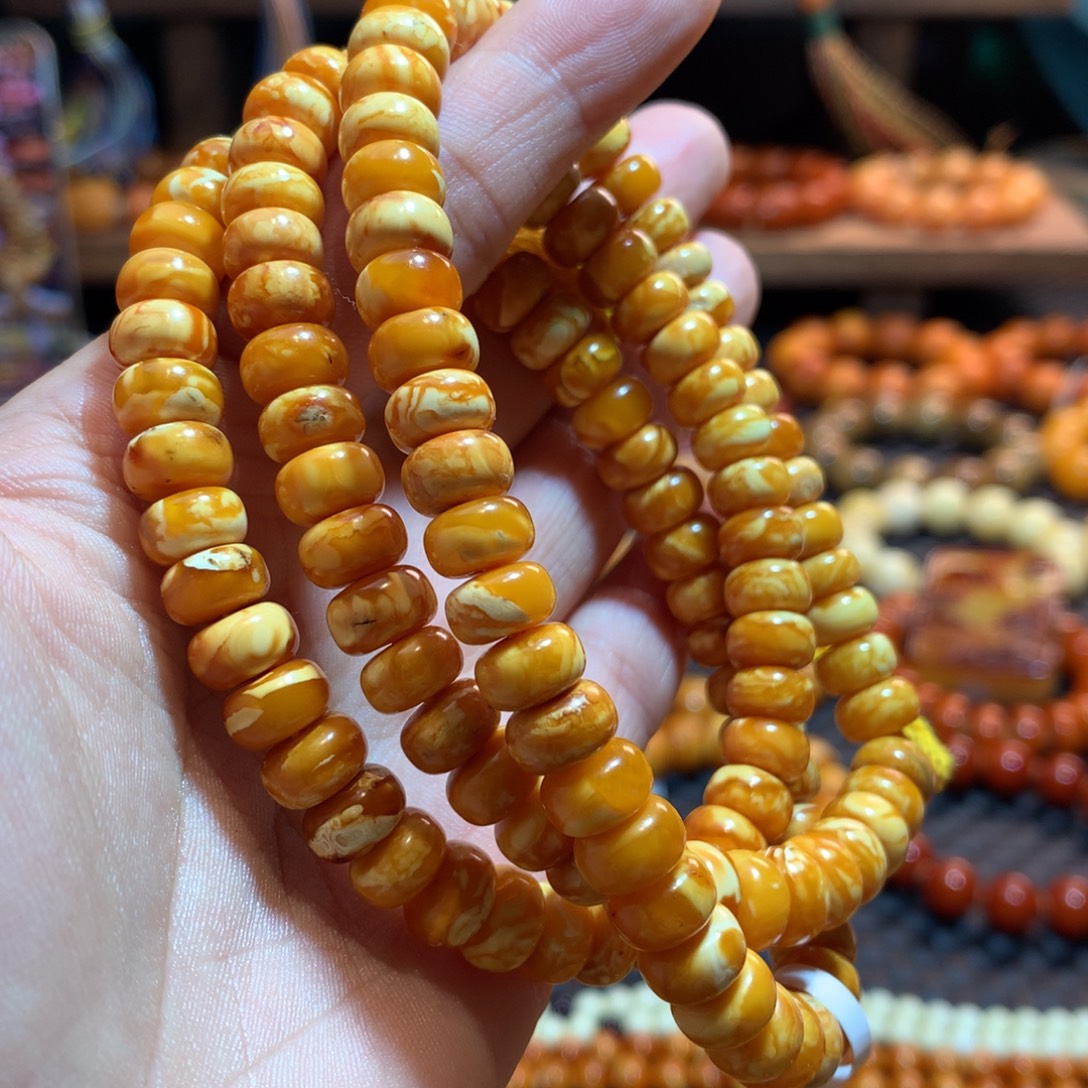琥珀未镶嵌手链蜜蜡