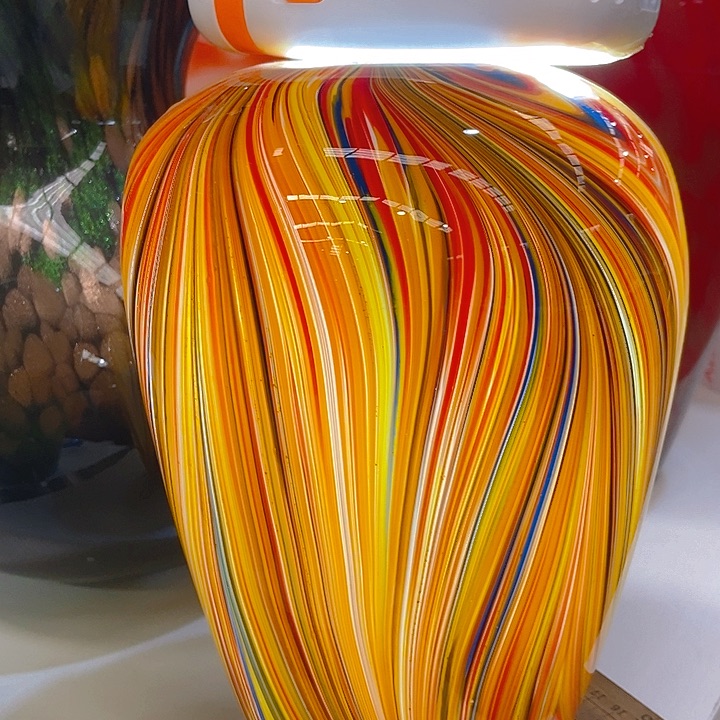 琉璃高度23厘米彩虹琉璃花瓶