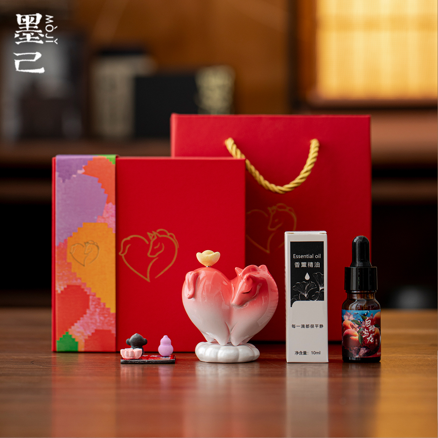 墨己新款马年创意茶道零配摆件本命年礼盒结婚伴手礼家居装饰礼物