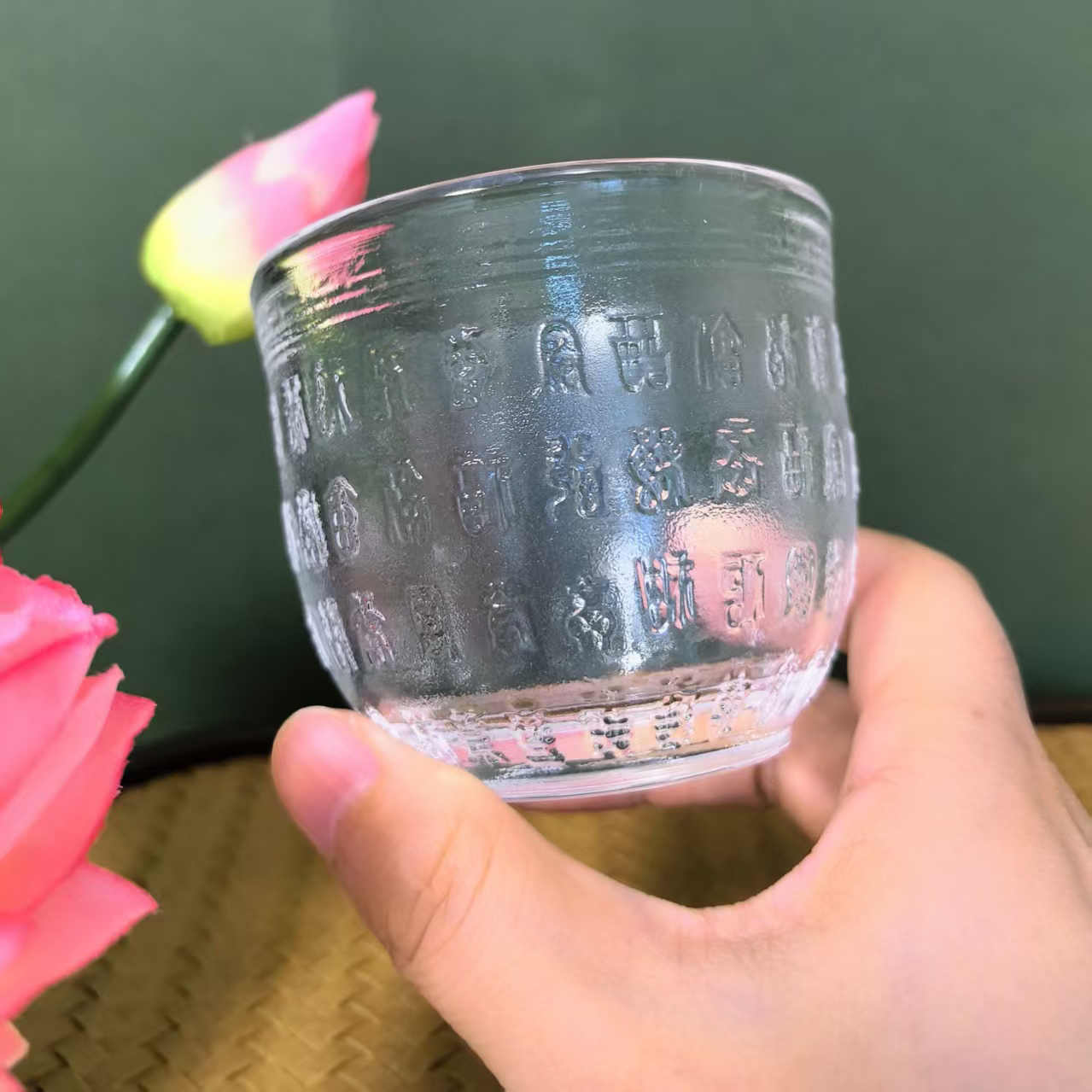 东海原矿水晶纯手工打磨中式风百福杯