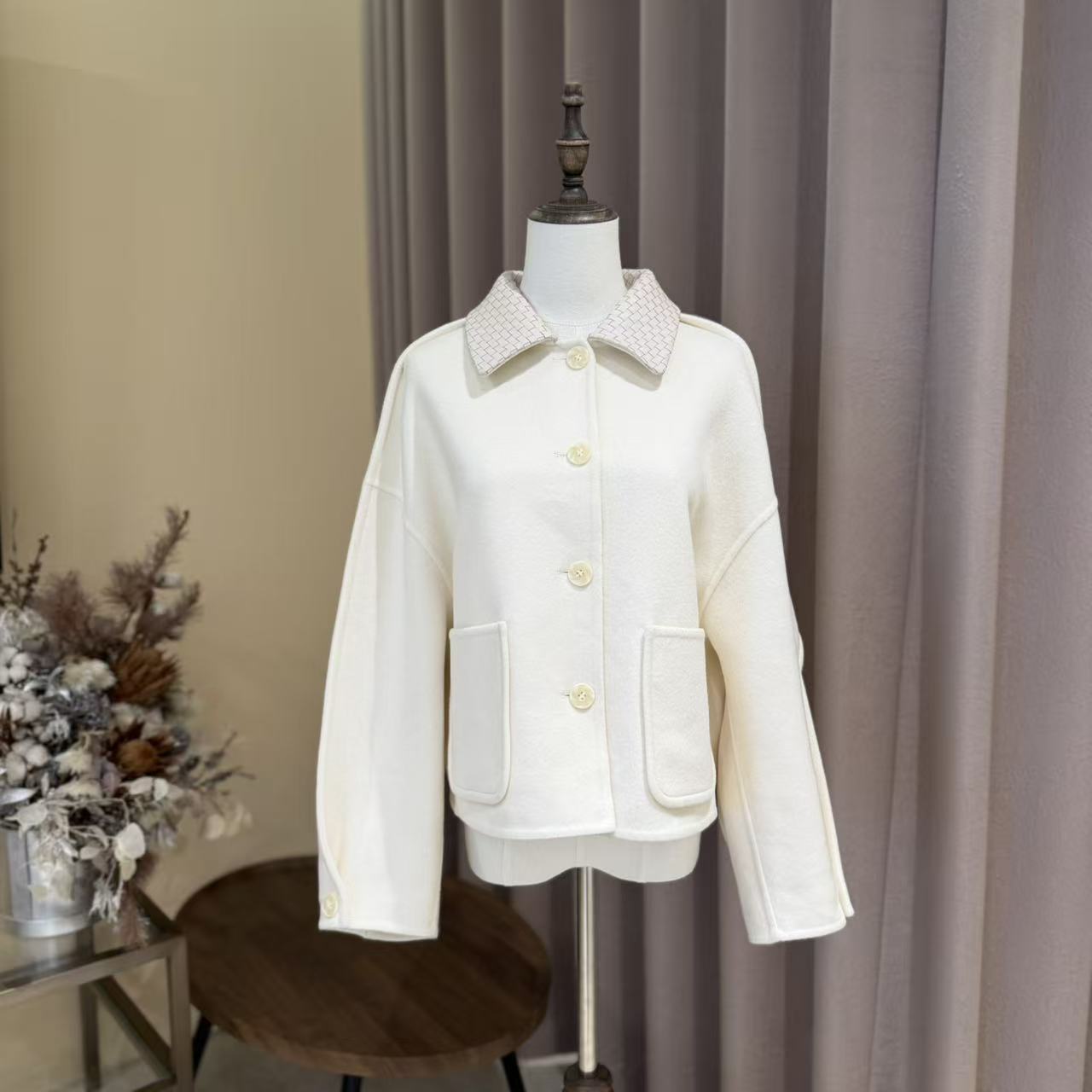 【晨老板】~ceilina【慕白甜茶】时尚编织翻领长袖外套79252066