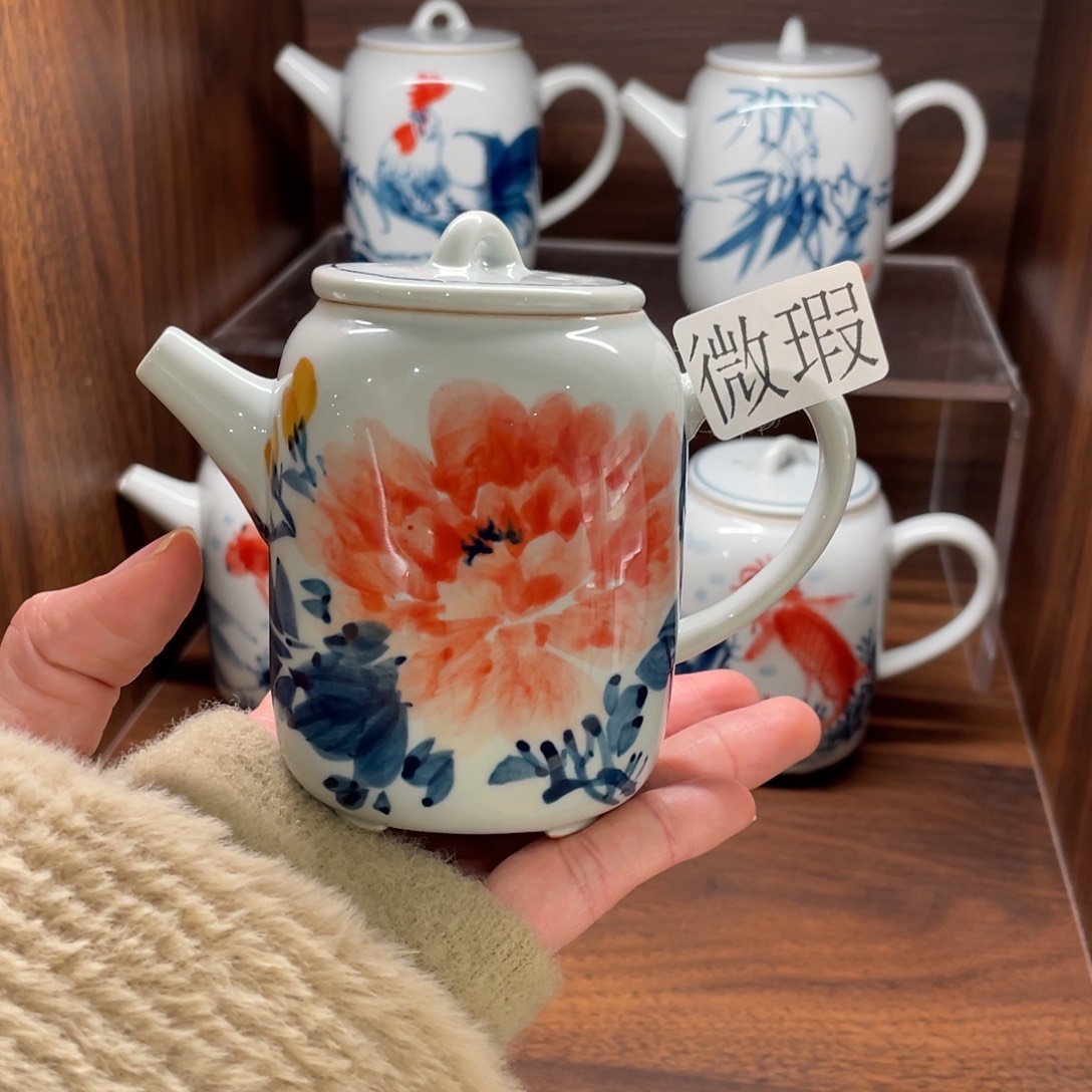 有瑕纯手绘釉下彩