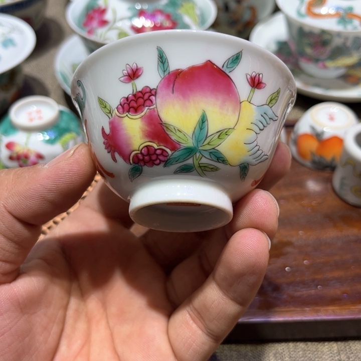 纯手绘精品盖碗杯