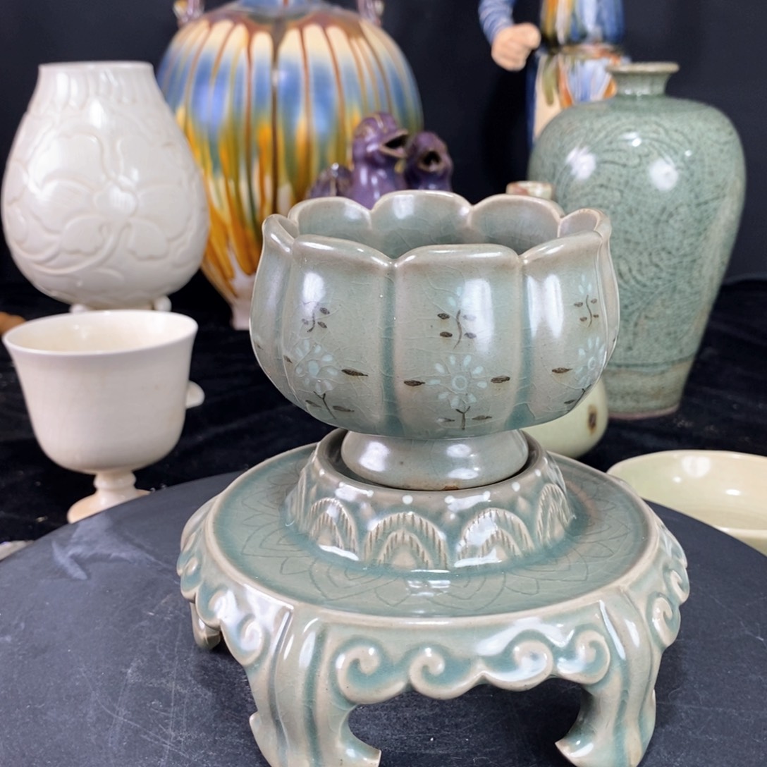 摆件高丽青瓷托盏