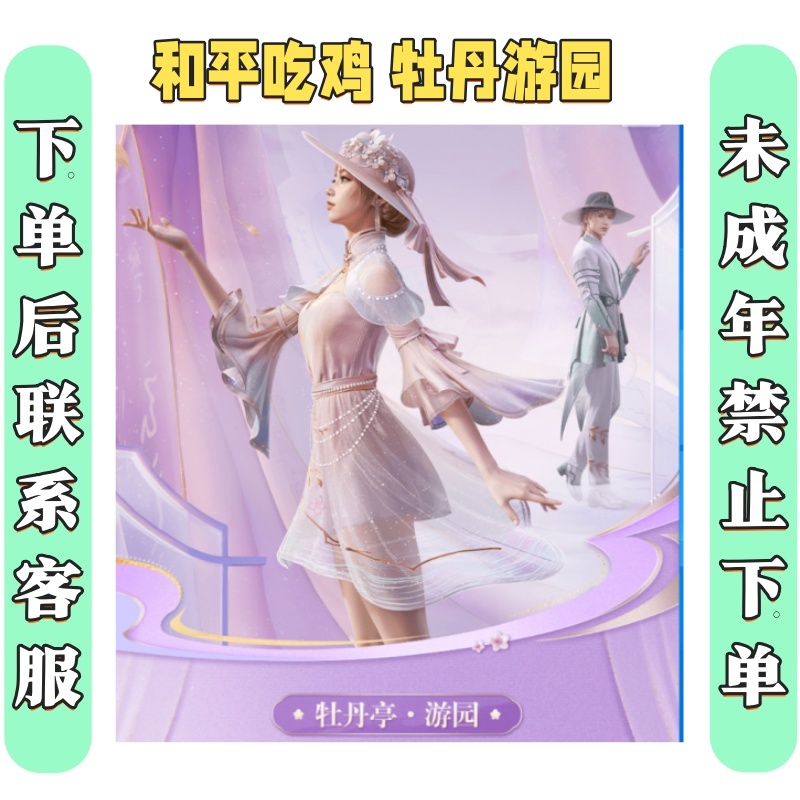 和平吃鸡游戏牡丹亭游园衣服头盔背包飞行器降落伞AA12