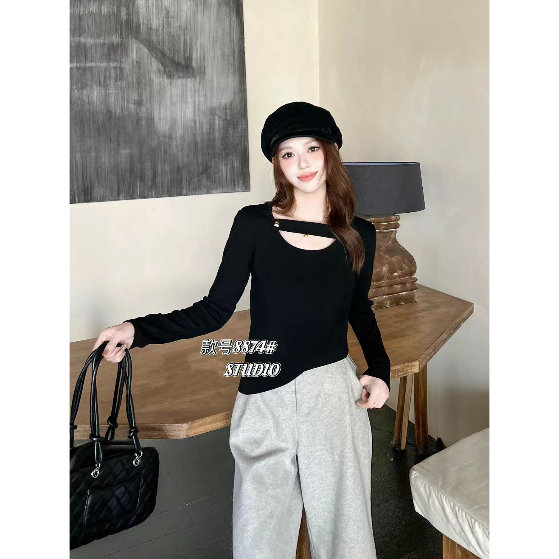 Miss na 8874 韩系特色小心机羊绒上衣