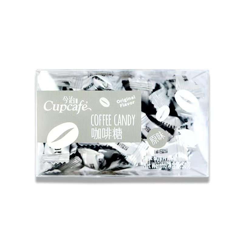 今治咖啡糖50克即食咖啡豆咀嚼压缩咖啡粒网红糖节日礼物小方盒