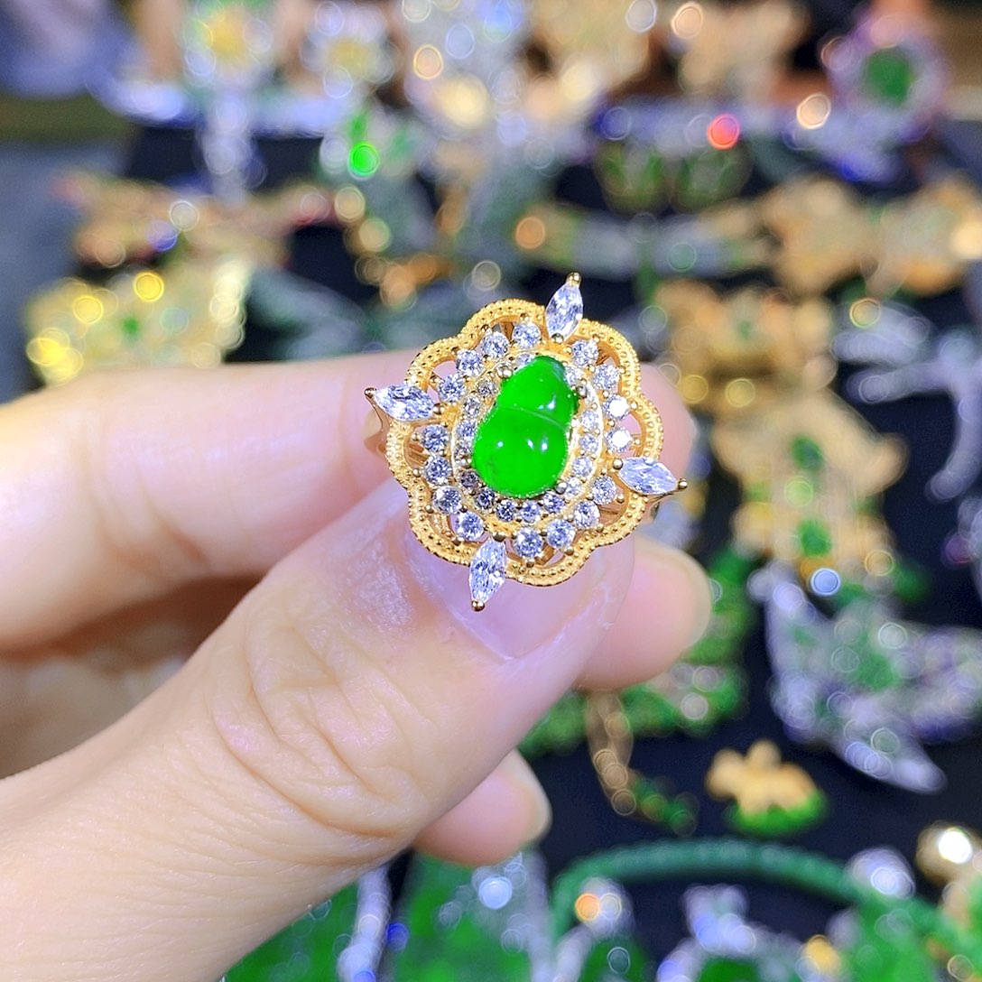 吊坠(不含链)银S925镶嵌翡翠