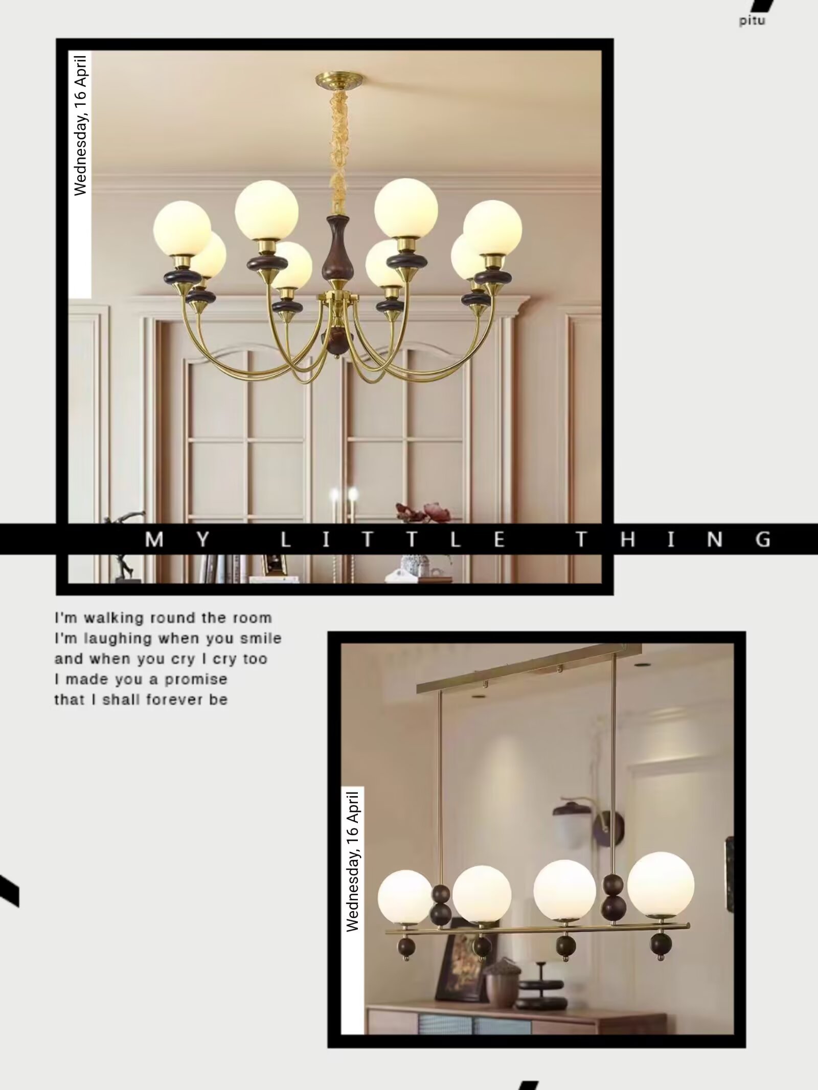 中古美式风格吊灯 6头8头餐厅可选 电镀铜色