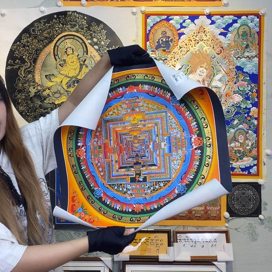 卷轴画纯手绘唐卡坛城50厘米左右