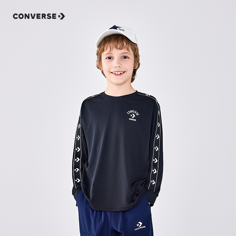 Converse匡威时尚休闲舒适百搭儿童圆领长袖T恤CNVN-LS-J057