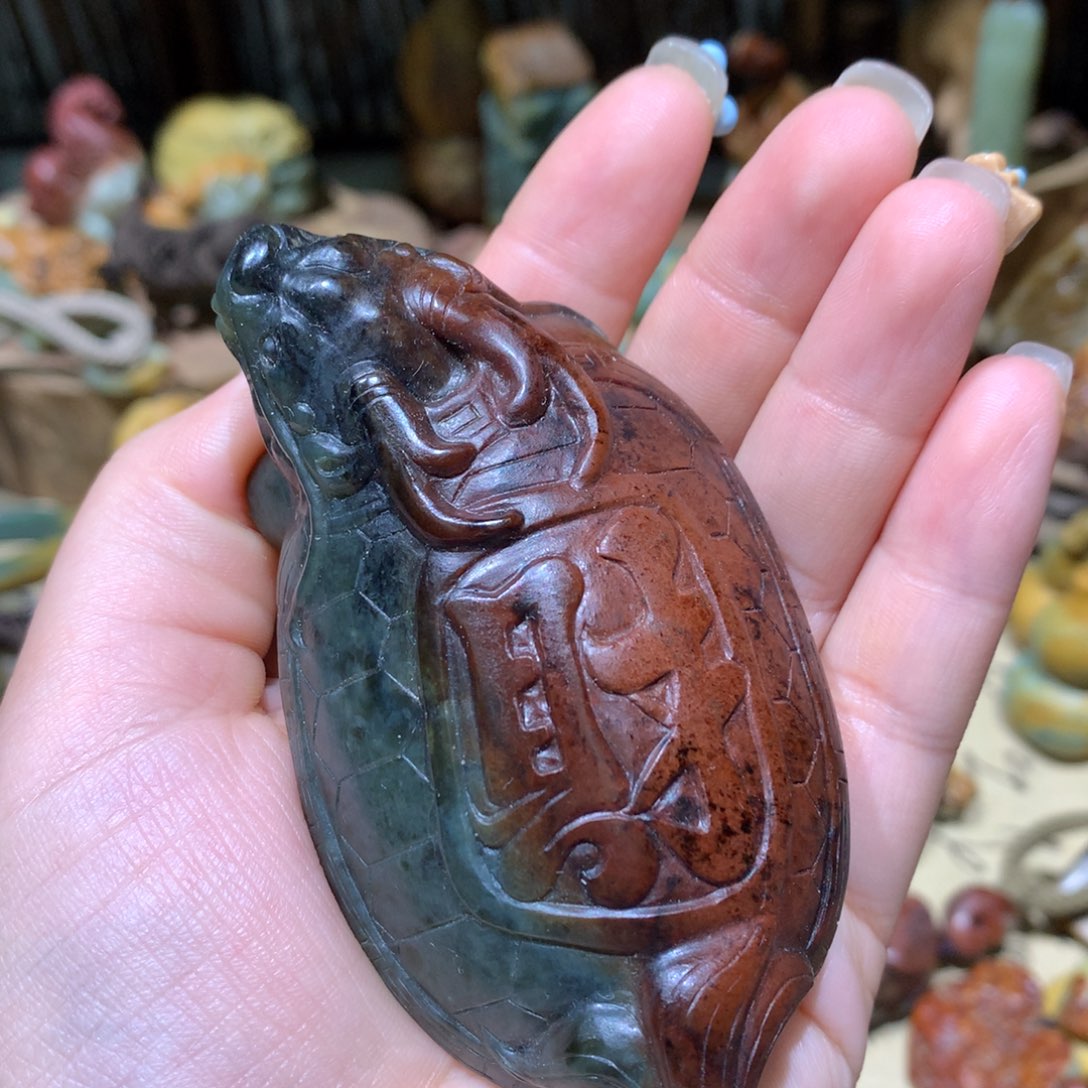 岫岩河磨玉（透闪石质玉）手把件未镶嵌
