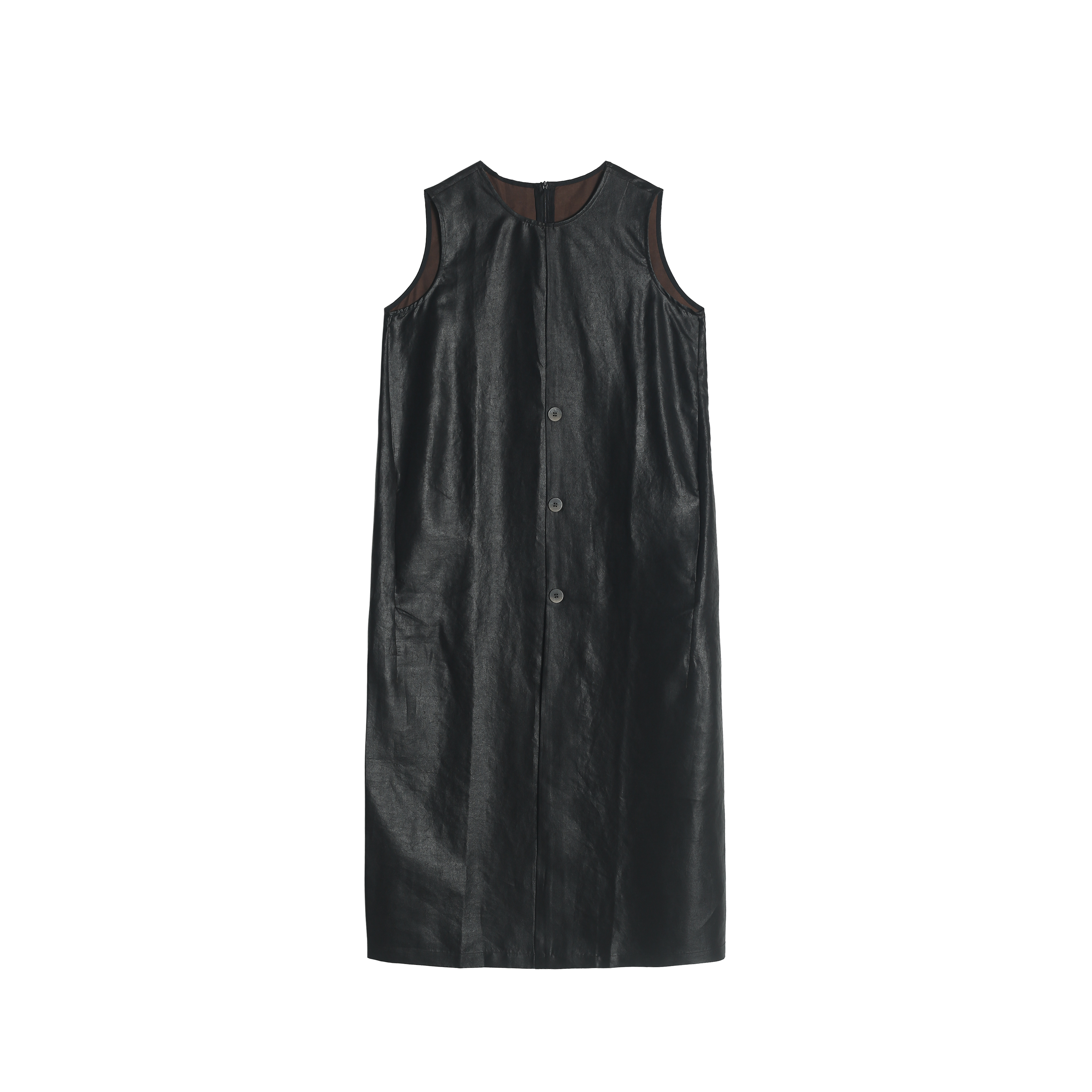 中长款夏季薄款潮牌女装外套极简风黑色无袖时尚女装8202