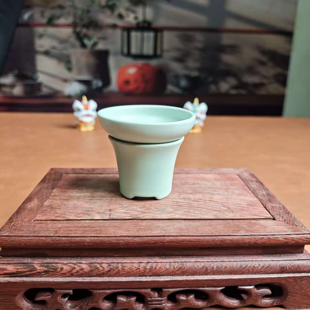 天青汝窑茶漏-5546
