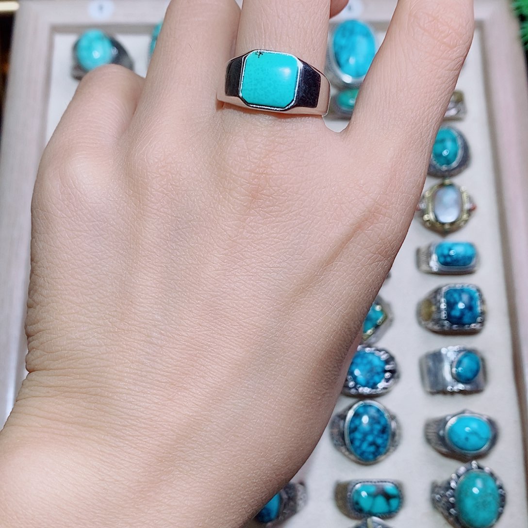 绿松石银S925镶嵌挂件