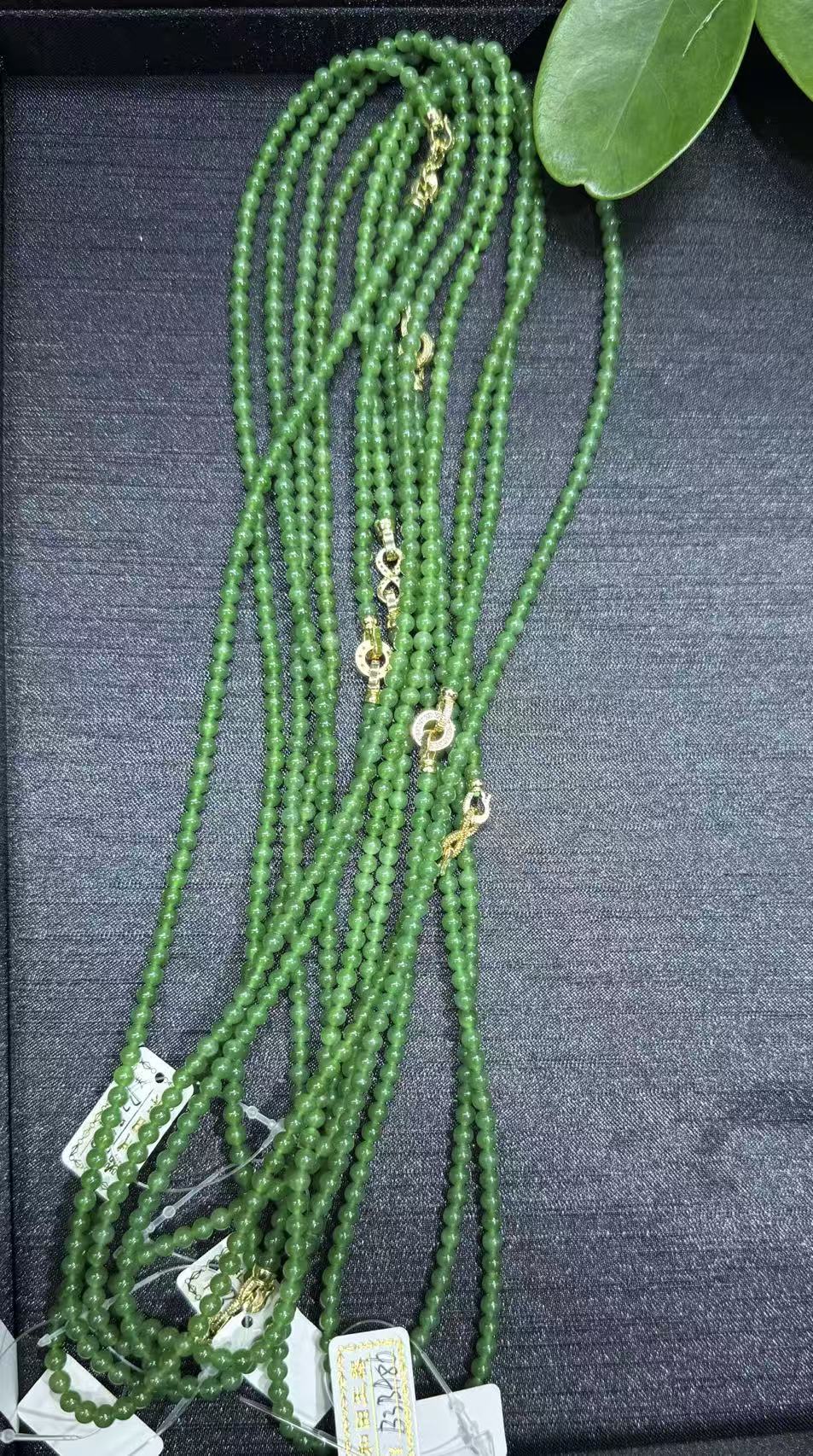 和田玉项链碧玉圆珠项链#24多样性发货发其一