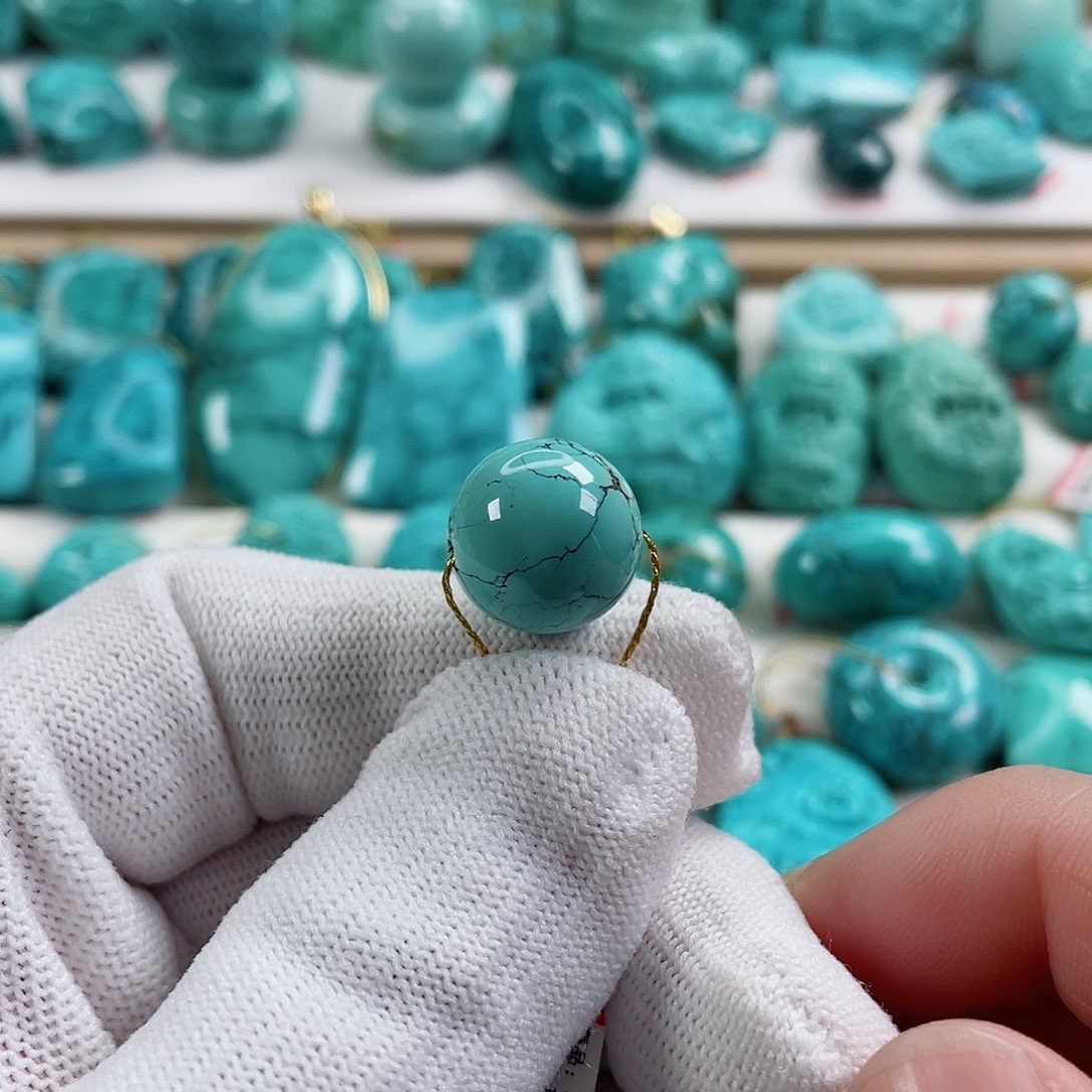 绿松石车挂未镶嵌尺寸14.4