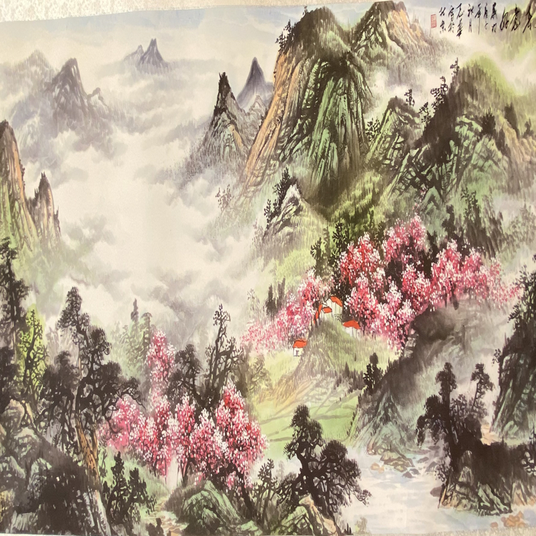 11喷墨打印宣纸装饰画山乡春意好