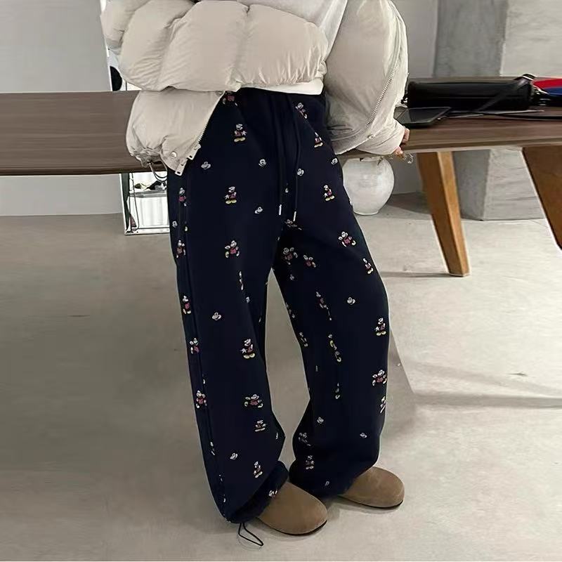 [胖鹅张]高腰卡通图案休闲百搭卫裤 #8233[实物以直播间展示为准]