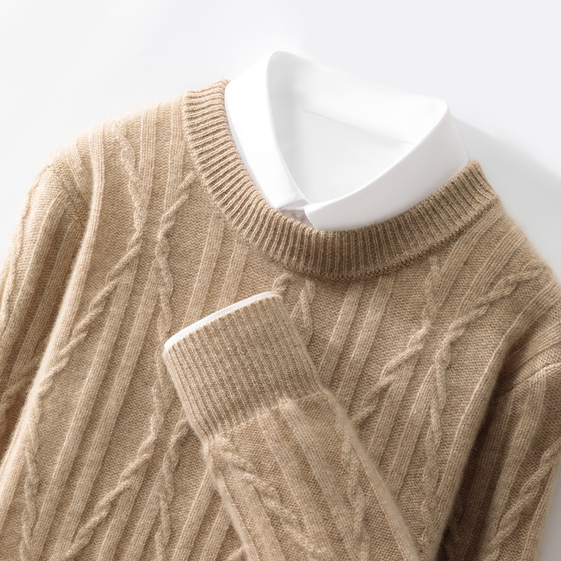 加厚时尚百搭羊绒衫提花设计男士商务