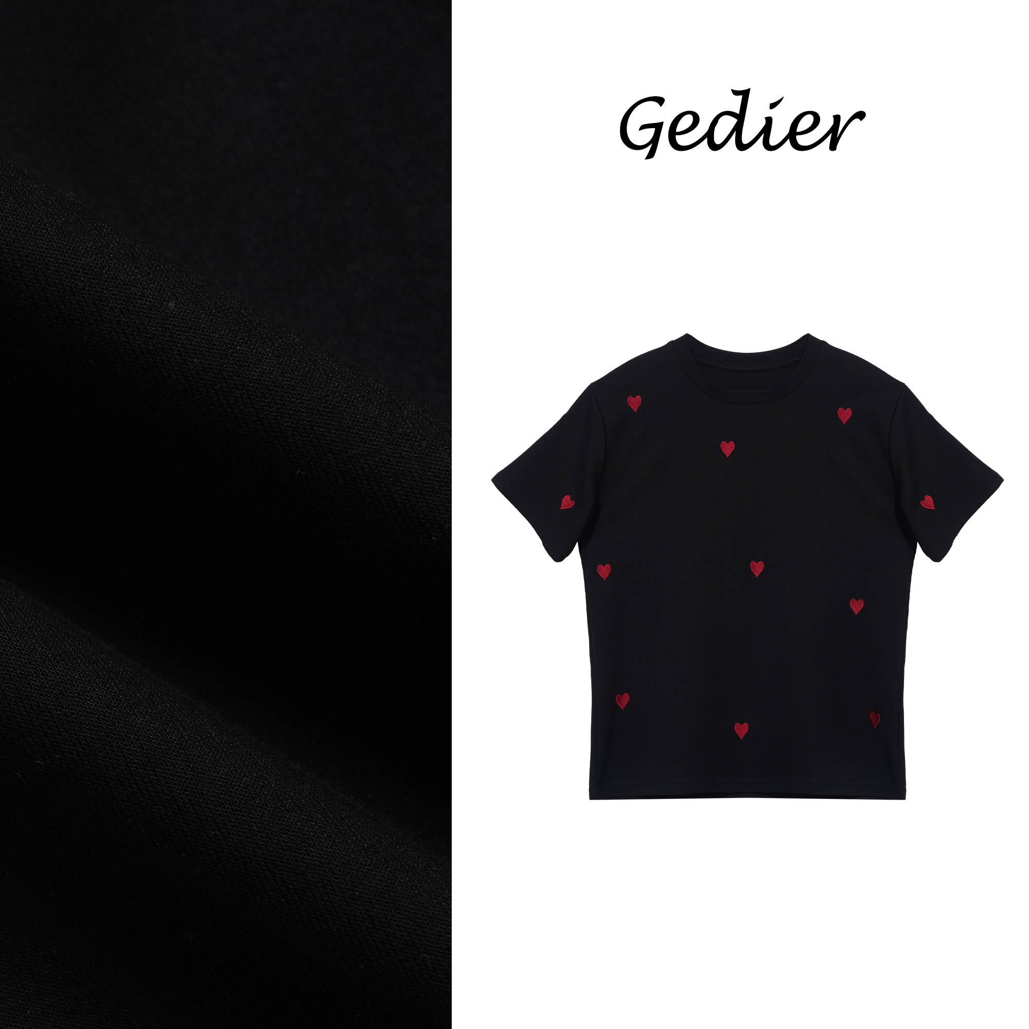 【歌蒂尔Gedier】春装新款欧若风简约休闲风心形印花T恤 TG510205Y